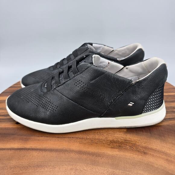 Kizik Atlanta Shoes Womens 8 Black Perforated Leather Hands Free Slip On Sneaker - Picture 3 of 8